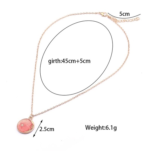 Pink moon pendant - Picture 3 of 3